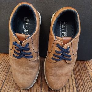 Max and Jake Brown and Navy Boys Dress Shoe Size 1M